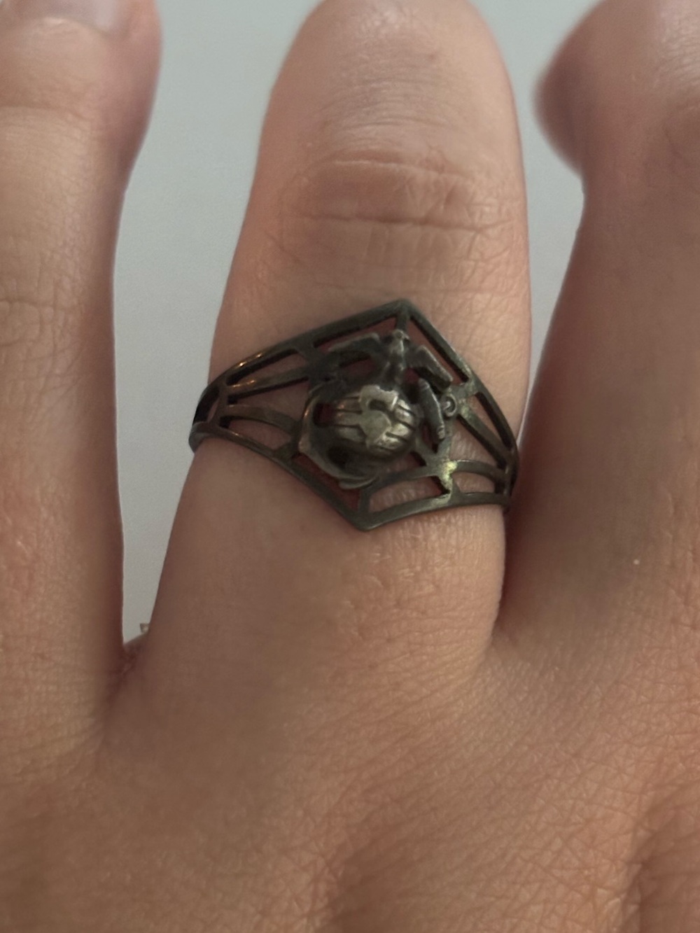 Antique Sterling Silver U.S. Navy Ring